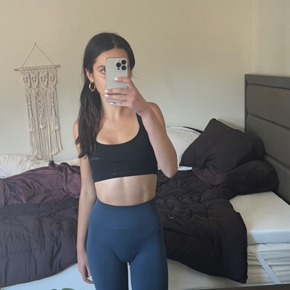 Alphalete Women's Seamless Scrunch Amplify Legging in Whale Blue